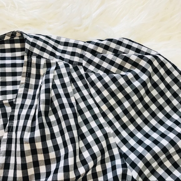 Madewell Gingham Black White Wrap Top Tie M - Picture 6 of 9